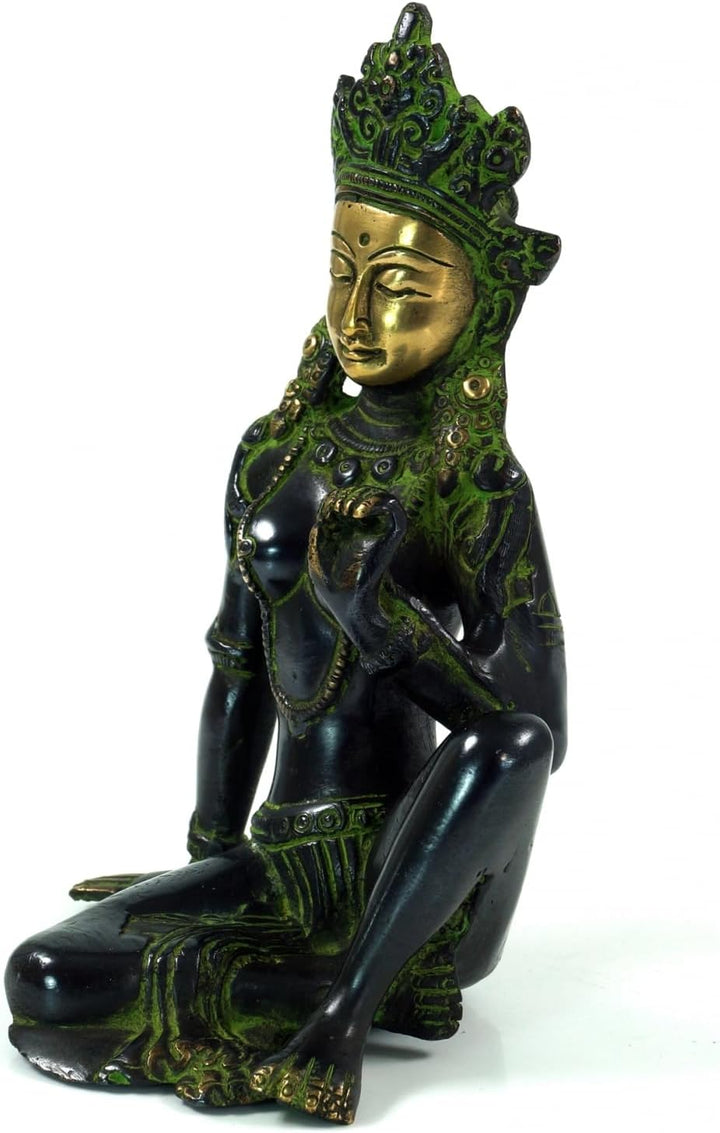 GURU SHOP Messingfigur, Statue Laxmi 16 cm - Motiv 2 normal Motiv 2, normal Motiv 2