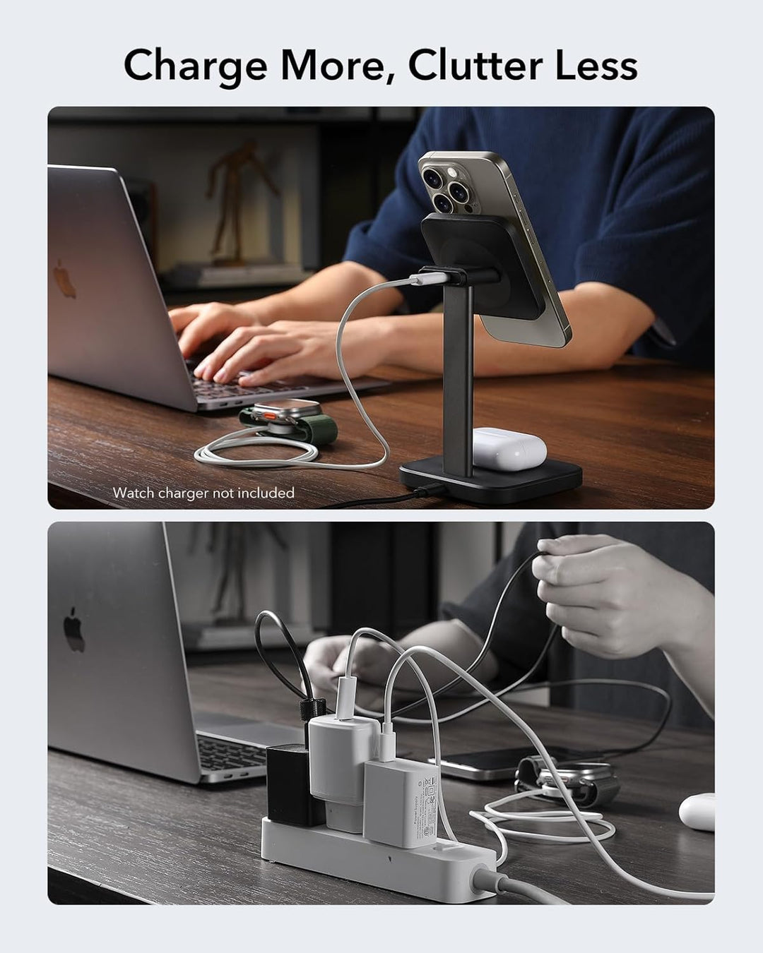 ESR 2 in 1-Ladestation für Apple, MagSafe-Ladestation für iPhone [Zertifiziert], Magsafe-Ladestation