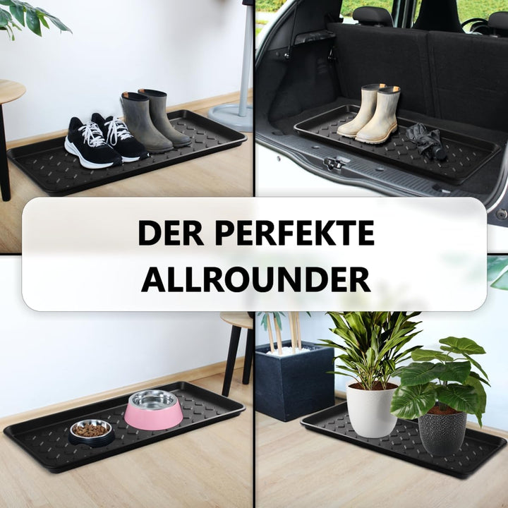 2X Schuhabtropfschale Schuhmatte 60 x 40 cm aus Kunststoff Schuhwanne Schuhablage mit erhöhtem Rand