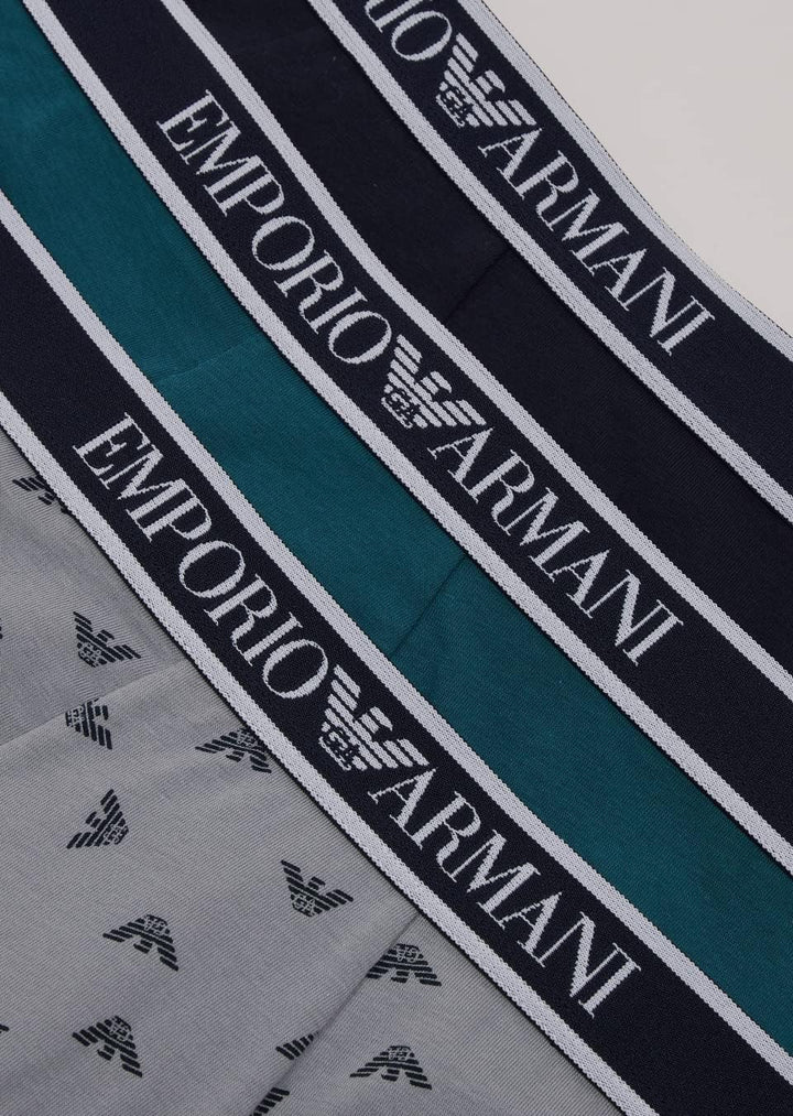 Emporio Armani Herren Men's 3 Pack Core Logoband Trunk Trunks (3er Pack) M Marin/Pr.monum/Medit, M M