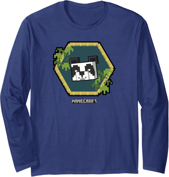 Minecraft Vanilla Cute Panda Bamboo Portrait Langarmshirt
