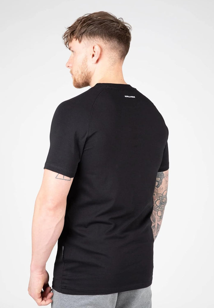 Gorilla Wear - Davis T-Shirt - schwarz - Bodybuilding Sport Alltag Freizeit mit Logo Aufdruck leicht