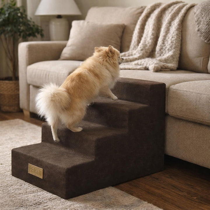 Sofatreppe für Hunde und Katzen – Hundetreppe für Bett &amp; Sofa – 3- oder 4-stufig, rutschfest &amp; wasch