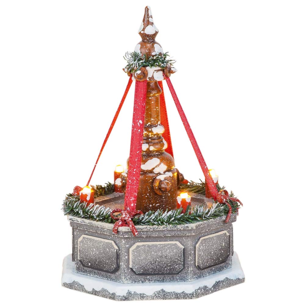 Winterkinder Stadtbrunnen, elektrisch beleuchtet - 12cm