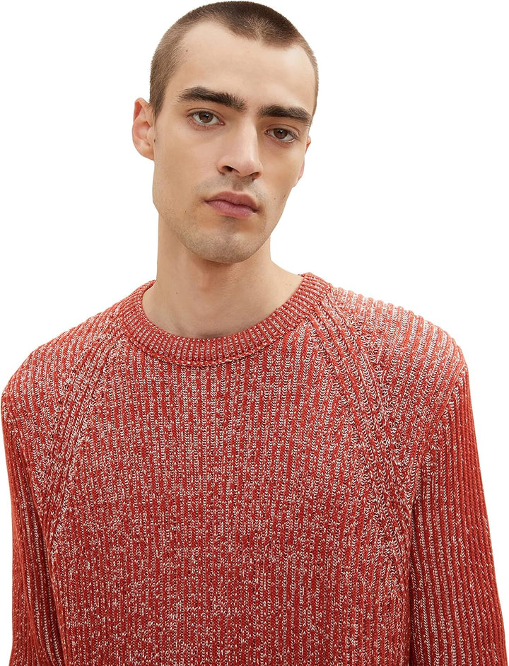TOM TAILOR Herren 1034349 Basic Strickpullover L 26006 - Chili Oil Red, L 26006 - Chili Oil Red