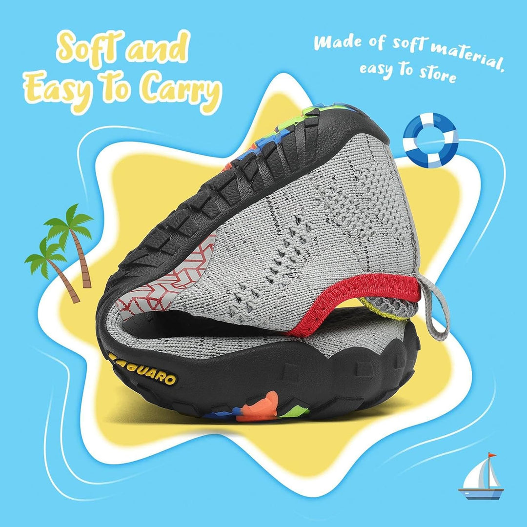 SAGUARO Kinder Barfussschuhe Schnell Trocknend Badeschuhe,24-36 EU 24 EU Grau, 24 EU Grau