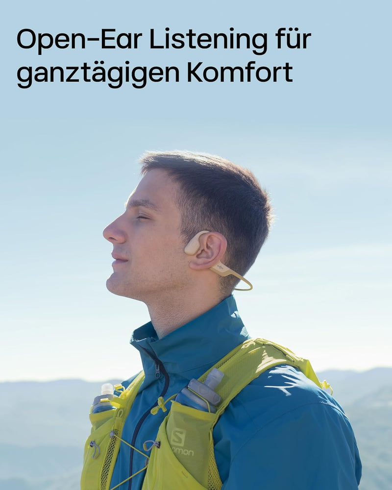 SHOKZ OpenRun Pro Knochenschall Kopfhörer, Open-Ear Kabellos Sport Kopfhörer mit Noise-Cancelling Mi