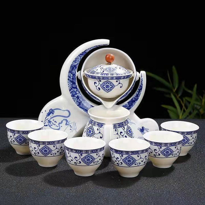 Hochwertige Chinesische Tee-Set-Geschenkbox, Rotierendes Kung Fu Tee-Set, Reines Handfeuern, Mit Rot