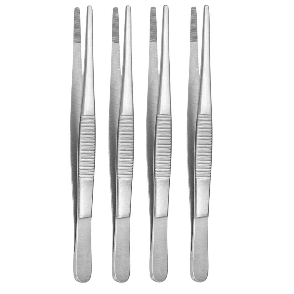 May - Set - 4 x Technische Pinzette gerade - 15 cm - Modellbau Pinzette - Elektriker Pinzette - Indu