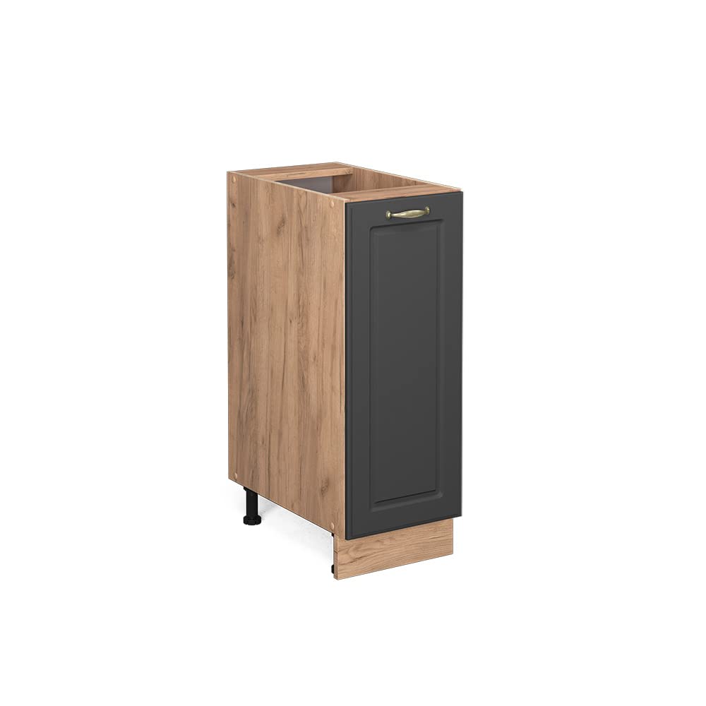 Vicco Apothekerschrank Fame-Line, Anthrazit-Gold/Goldkraft Eiche, 30 cm ohne Arbeitsplatte Anthrazit