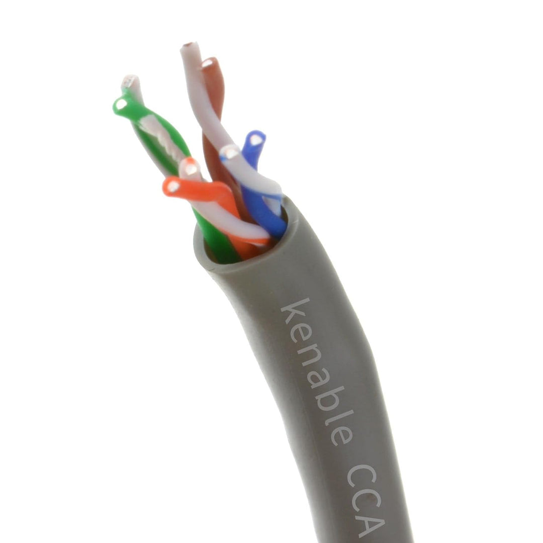 Ethernet UTP CCA Kabel Roll Netzwerk LAN Solid UTP Cat5E-CCA Grey 100 m [100 Meter/100m] 100m Grey,