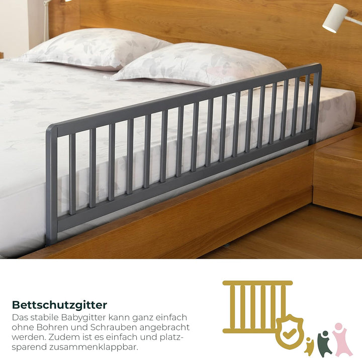 Bettschutzgitter in 90 und 140 cm Farbe Grau, Grösse 140 cm Grau 140