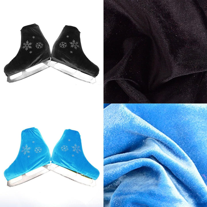 Skate Boot Cover aus Samt für Rollschuhe und Schlittschuhe,Schlittschuh Überzieher mit Schneeflocken