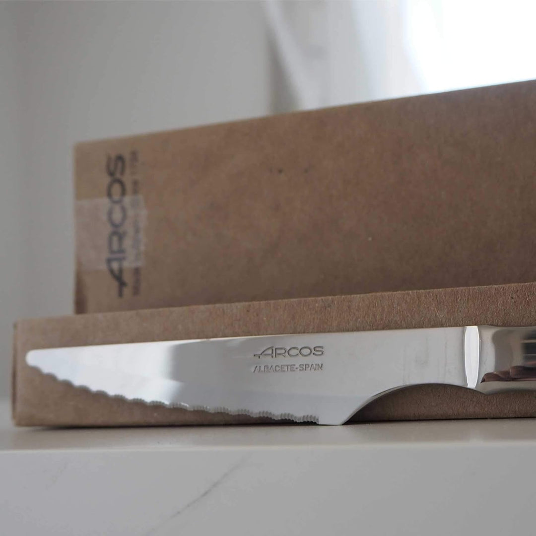 Arcos Fleischmesser-Set | 6 Stück | Steakmesser Marke Arcos | Edelstahl-Besteck | Klinge 110 mm | Mo