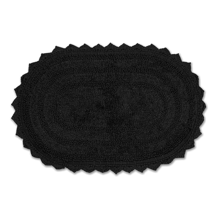DII Crochet Collection Wende-Badematte, klein, oval, 43 x 61 cm, Schwarz 43 x 61 cm (Oval) Schwarz,