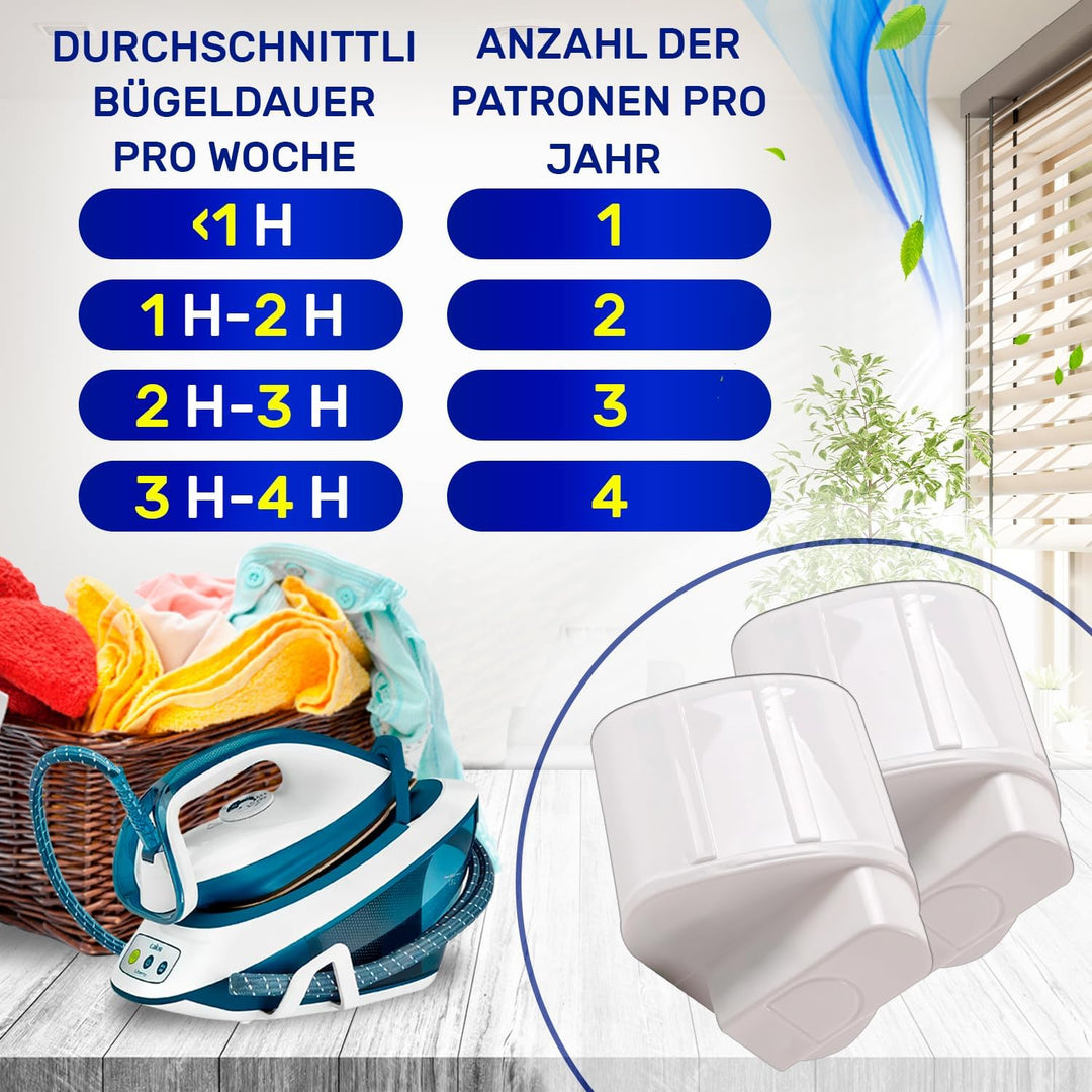 MONTERAL XD9070E0 für Tefal Liberty Powersteam Anti Calc Cartridge Set 2 Passend für Rowenta Dampfbü