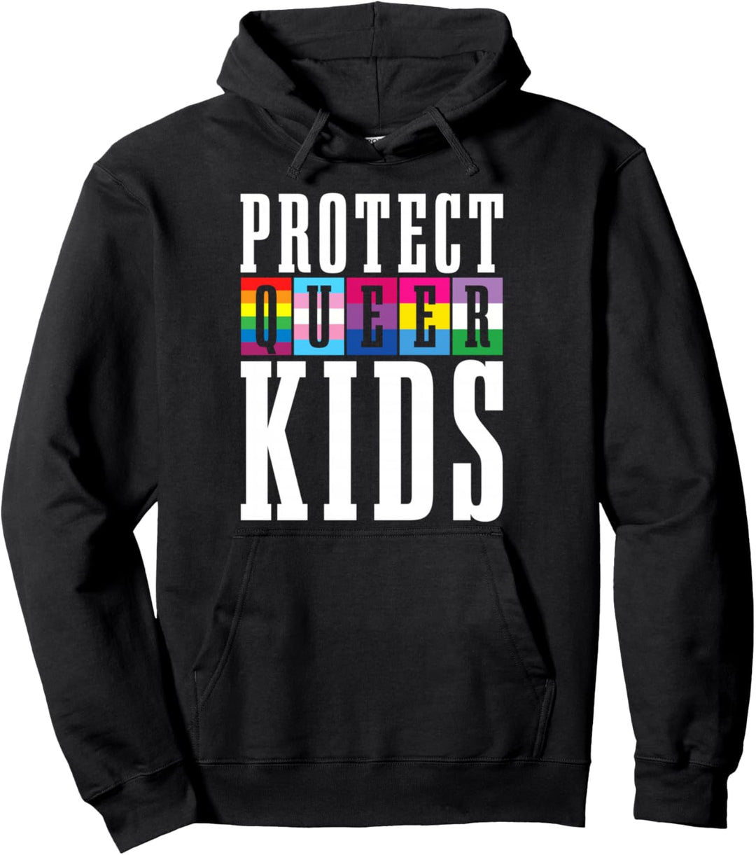 Protect Queer LGBTQ LGBTQ Gay Pride Month Rainbow Flag LGBT Pullover Hoodie