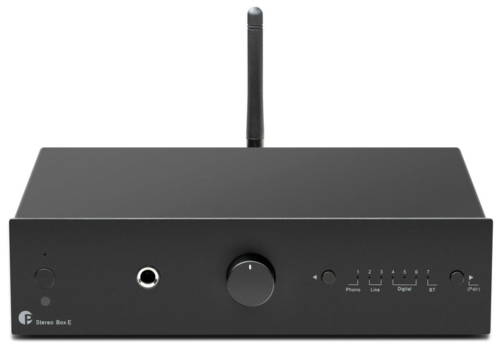 Pro-Ject Stereo Box E, Kompakter integrierter Hi-Fi-Stereo-Verstärker mit BT 5.0, Subwoofer Ausgang,