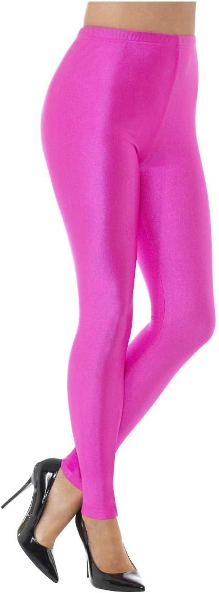 Smiffys, Damen 80er Jahre Disko Elastan Leggings M Neon Pink, M Neon Pink