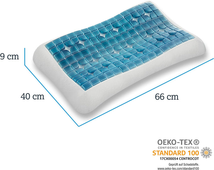 Technogel Original Anatomic Curve Kopfkissen, Höhe 9cm, Weiss 9 cm Höhe, 9 cm Höhe
