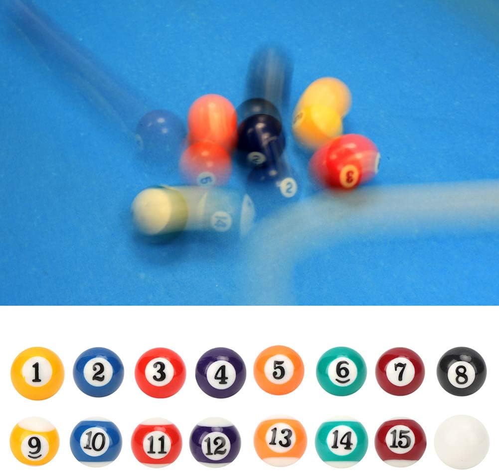 Alomejor 16 Stück Billardkugel 25mm Harz Mini Billardkugel Kinderspielzeug Kleiner Pool Queue Bälle