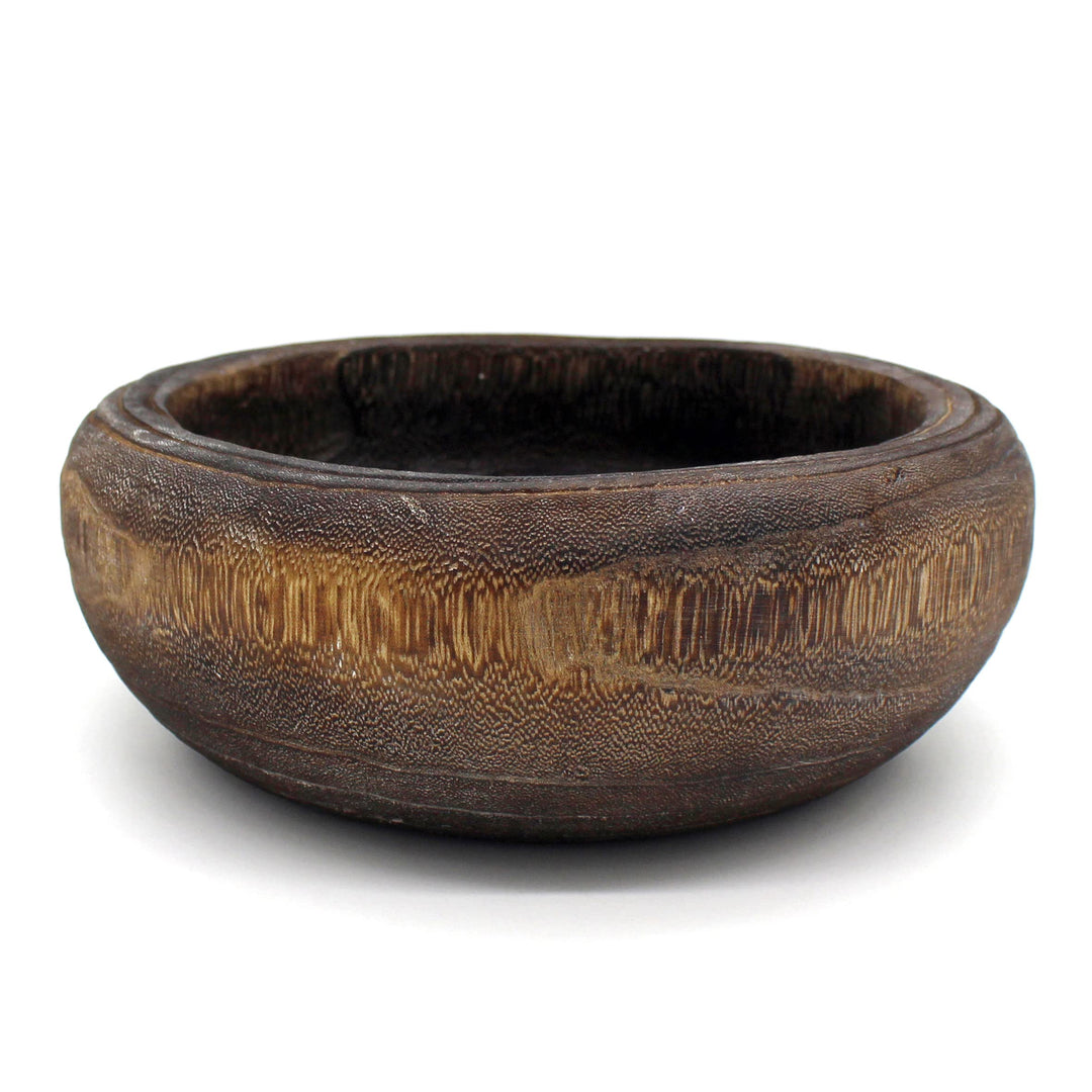 CVHOMEDECO. Primitives Massivholz funktionelle und Sammlerschale Vintage Runde handgeschnitzte Holzs