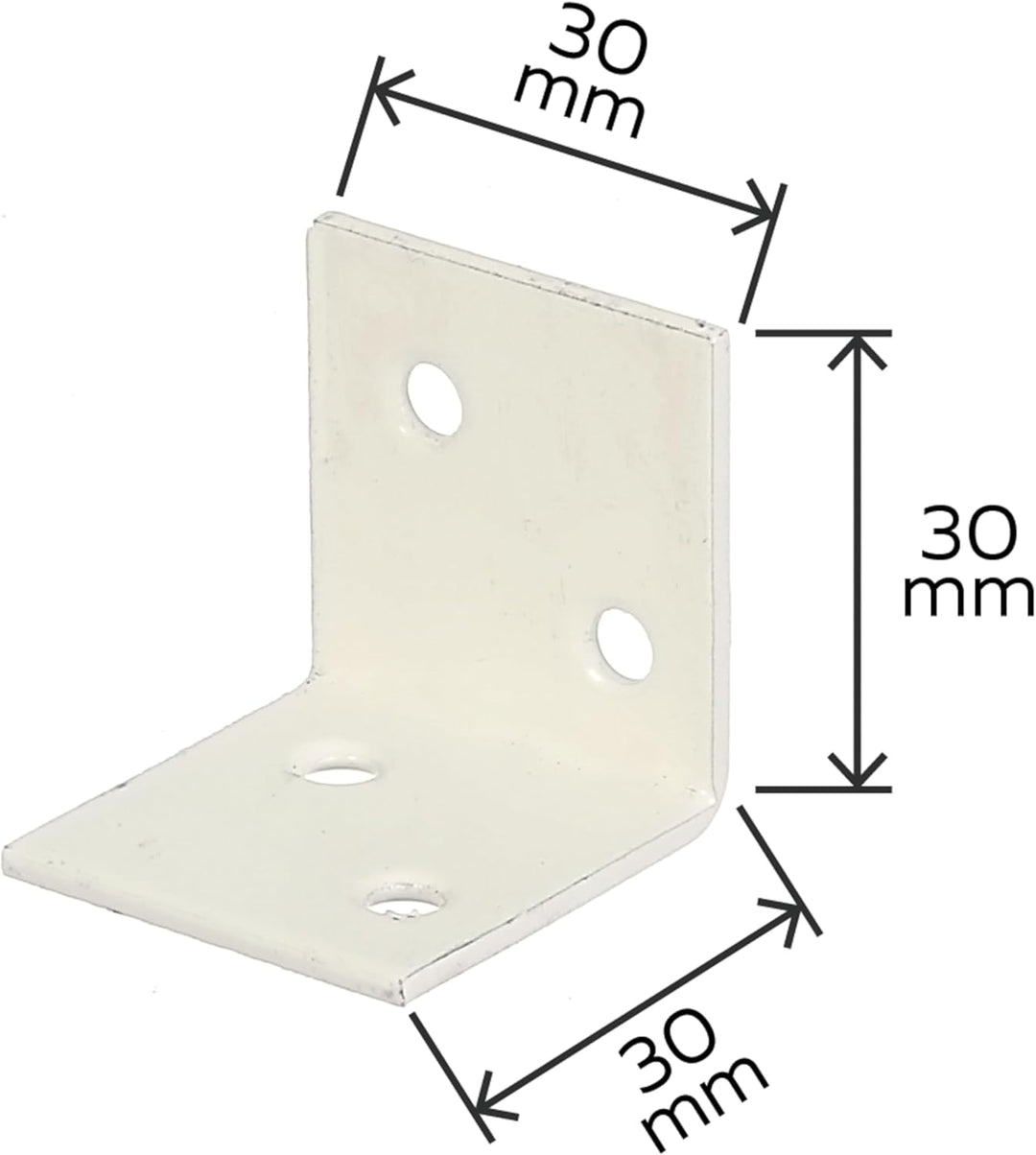 Alberts 847517 Breitwinkel | weiss kunststoffbeschichtet | 30 x 30 x 30 mm | 50er Set 30 x 30 x 30 m