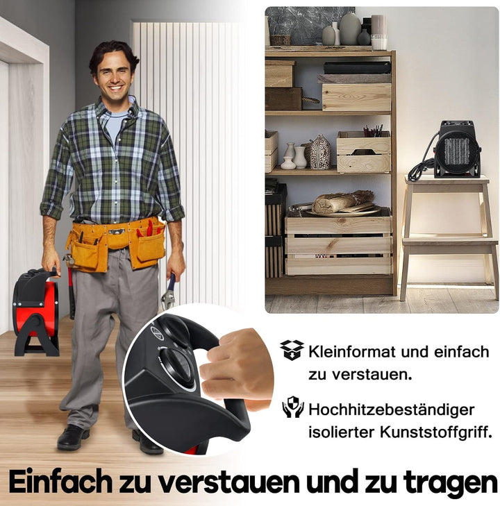 NAIZY Heizlüfter Energiesparend 2000 Watt Leise Keramik Heizgerät Elektroheizung mit Überhitzungssch