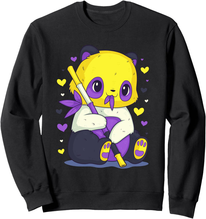 Non-Binary Pride Flagge Panda Genderqueer LGBT Homosexuell Sweatshirt