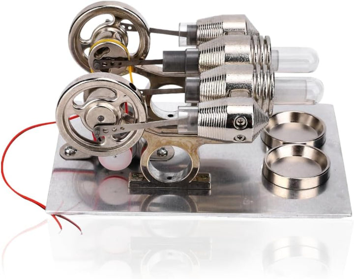 Stirlingmotor Dampfmaschine Modell Sterling Engine, 4 Zylinder Stirlingmotor Bausatz Kleiner Motor E