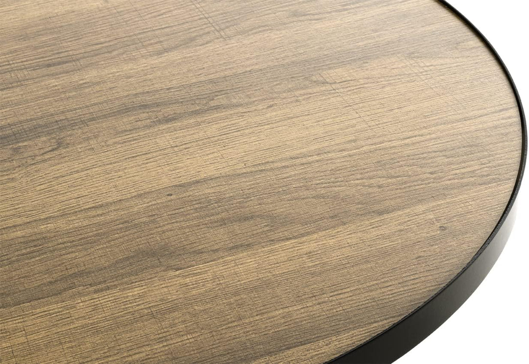 HAKU Beistelltisch rund Eiche schwarz MDF Metall runder Couchtisch - Masse: H 48 x Ø 60 cm Style: Mo