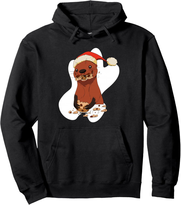 Weihnachten Otter Essen Kekse Lustig Pullover Hoodie