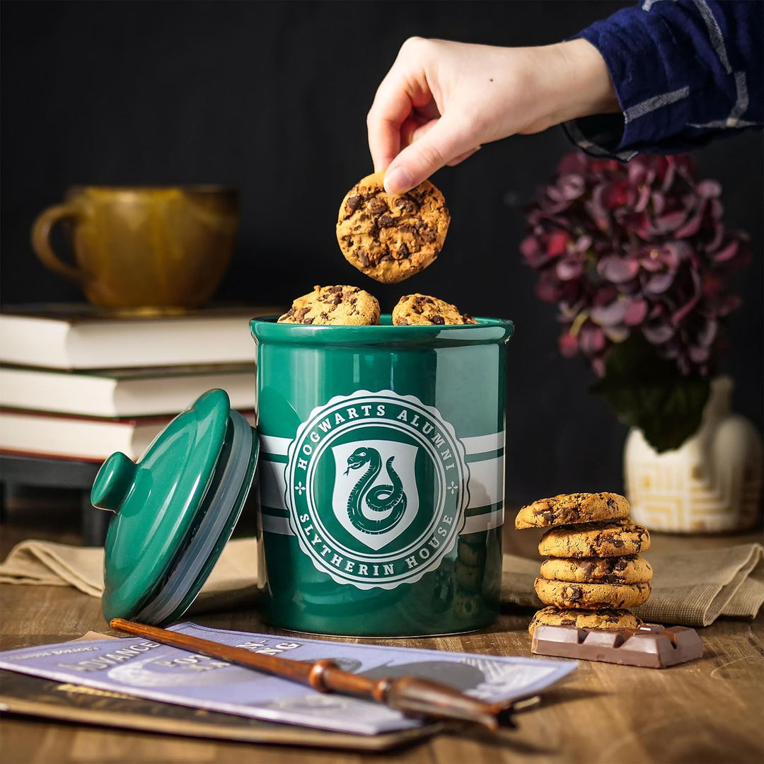 Elbenwald Harry Potter Hogwarts Alumni Keksdose Slytherin - 2,5 x 21,5 x 12,5 cm - mit Schlangen Wap