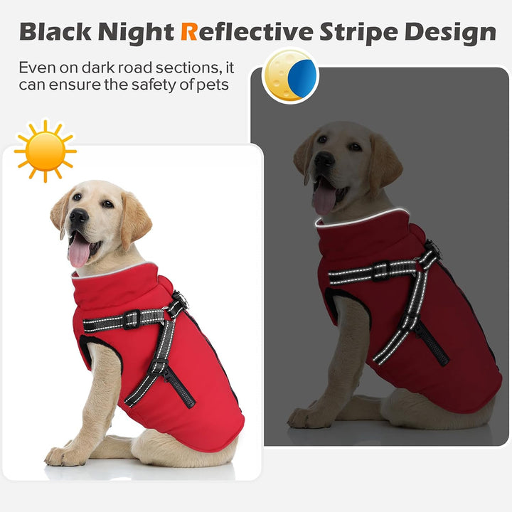 Woiil Hundejacke für mittelgrosse Hunde wasserdicht Hundemantel Winddicht Winterweste Reissverschlus