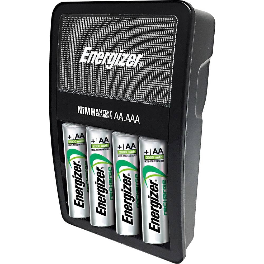 Energizer ACCU Recharge Maxi 2000 mAh Akkus, 4 Stück Maxi Charger +4AA 2000 mAh Single, Maxi Charger