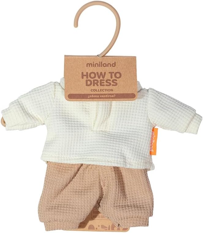 Miniland - Kleidung für 21 cm Puppe, Bekleidungszubehör für Puppen, Übergangs-T-Shirt und Hose