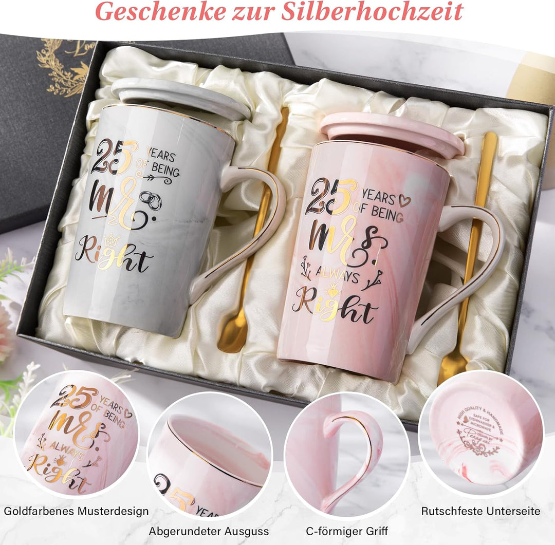 Silberhochzeit Geschenk, Geschenke zur Silberhochzeit, 25 Hochzeitstag Geschenke für Frauen Männer P