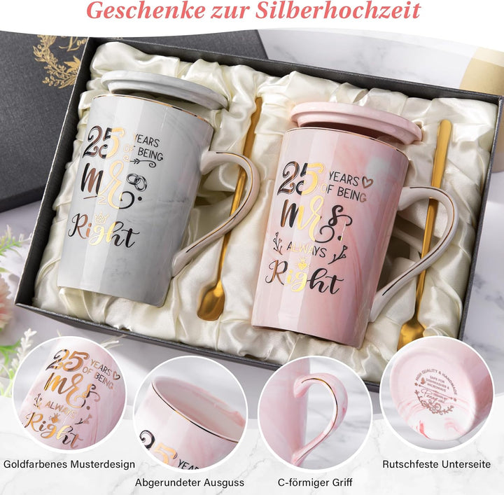 Silberhochzeit Geschenk, Geschenke zur Silberhochzeit, 25 Hochzeitstag Geschenke für Frauen Männer P