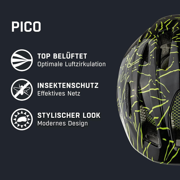 ALPINA PICO - Leichter, Optimal Klimatisierter & Bruchfester Fahrradhelm Mit Fliegennetz Für Kinder