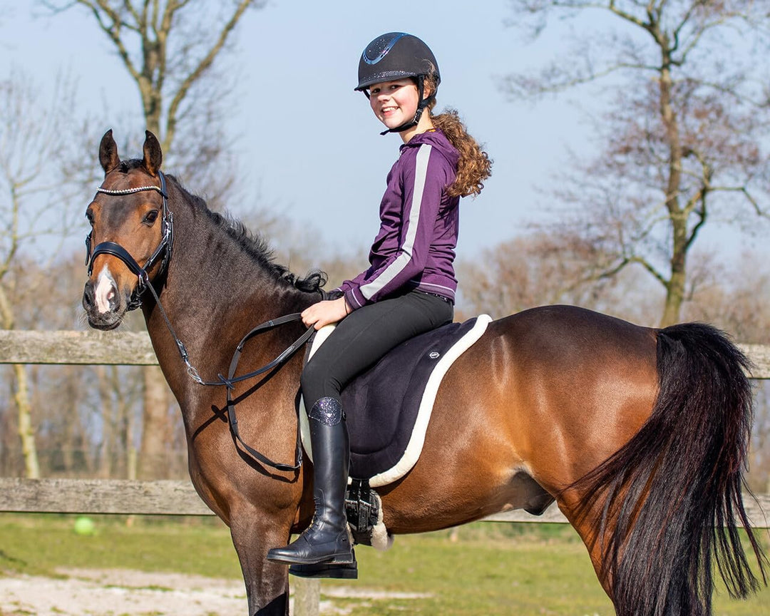 QHP Bareback Pad Sattelkissen, Grösse:WB, Farbe:schwarz Plein Schwarz, Plein Schwarz