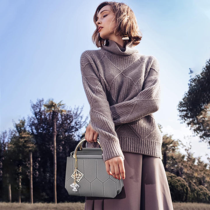 NICOLE & DORIS Handtasche Damen Klein Schultertaschen PU Leder Frauen Umhängetasche Henkeltasche Min