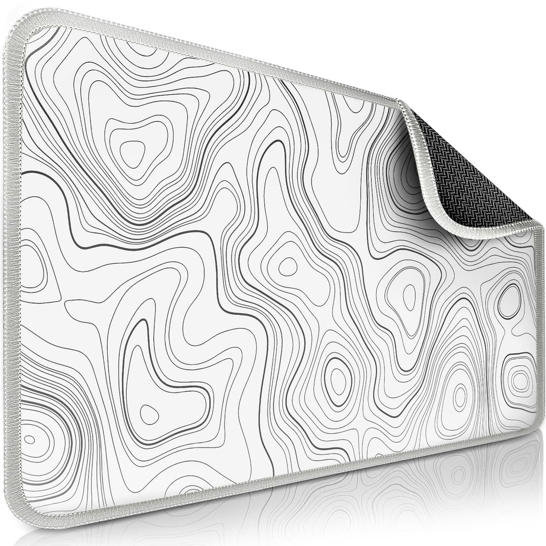 Sidorenko Gaming Mauspad XXL Weiss - Grosses Mousepad 900x400 mm - rutschfeste Schreibtischunterlage