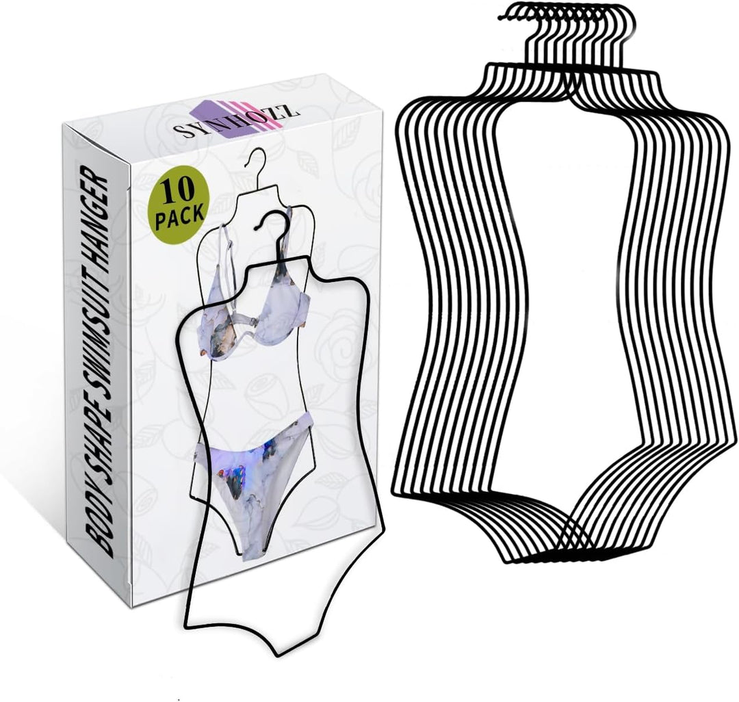 SYNHOZZ Schwarz Draht Körperform Display Kleiderbügel Dessous Kleiderbügel (Schwarz) 10er Pack Metal