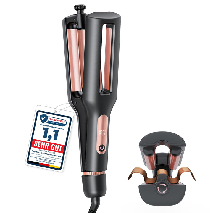 22/25/32/38mm Einstellbar Welleneisen für Haare - 4 In 1 Beach Waves Lockenstab, 3 Fässer Lockeneise