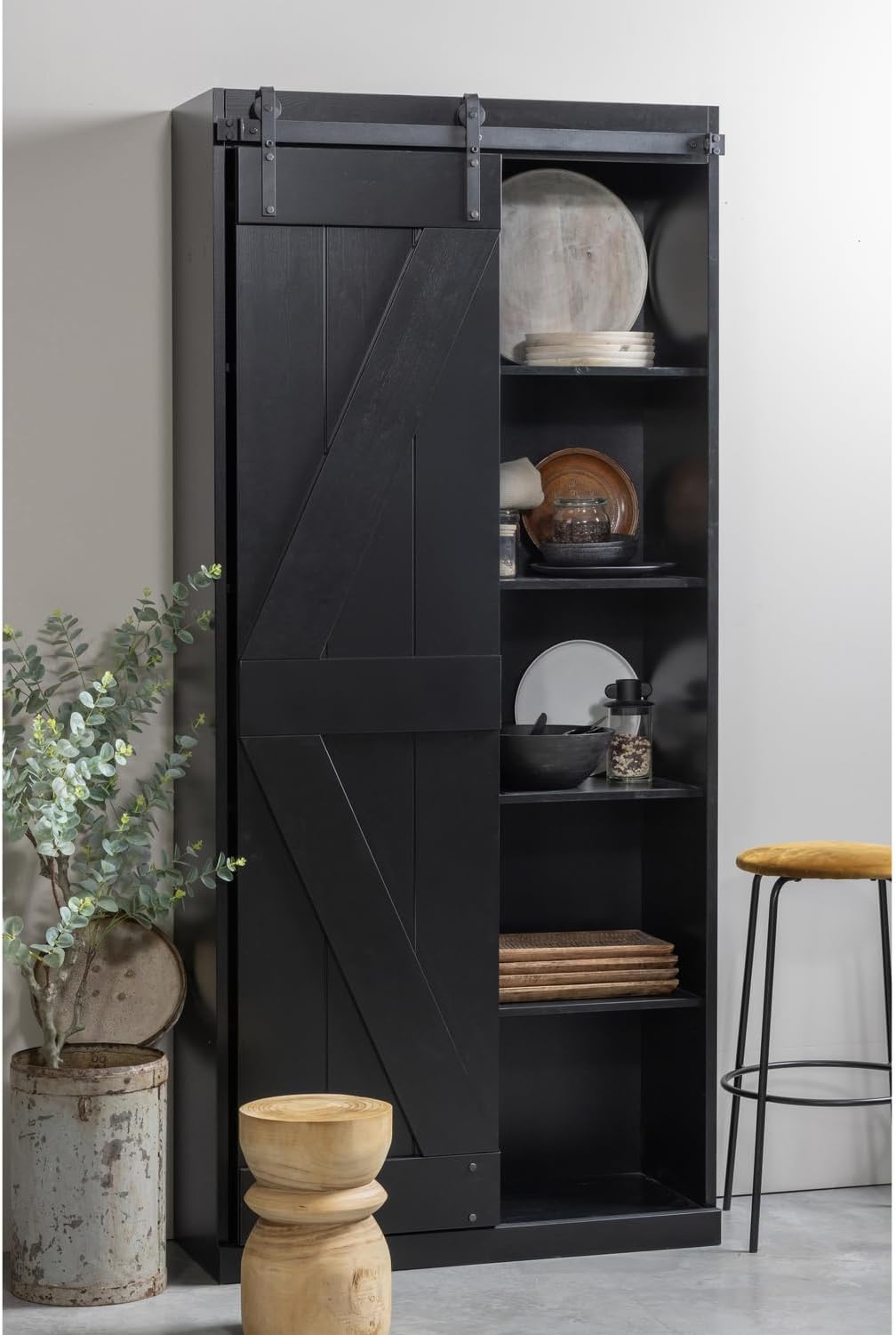 WOOOD Bikkel Hocker Rund - Natürliches Paulownia-Holz Langlebig Sitzhocker Planzentisch Couchtisch 2
