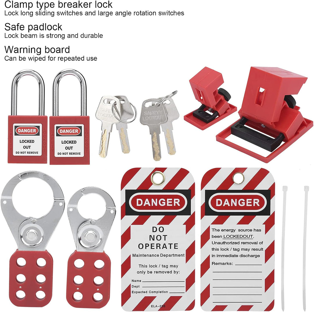 15Pcs Lockout Tagout Kit Sicherheits-Lockout-Vorhängeschlösser Loto Hasps Elektrische Sicherheit Too