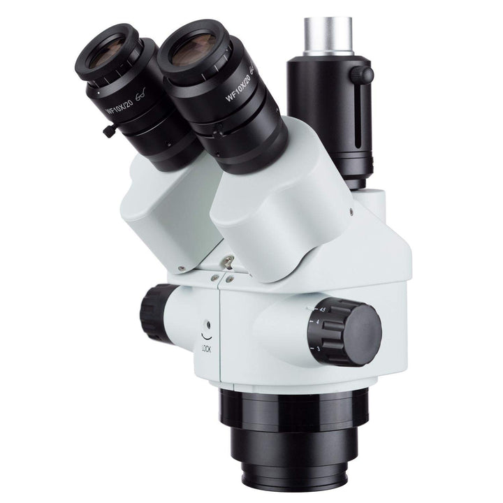 AmScope SM745NTP Simul-Fokaler Trinokulareszoom-Stereomikroskopkopf, 7X-45X