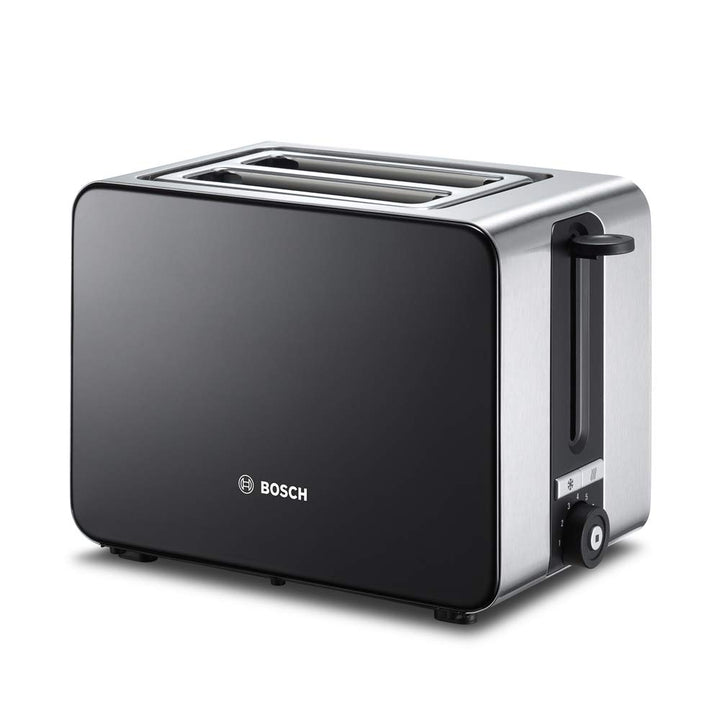 Bosch Kompakt Toaster ComfortLine TAT7203, integrierter Edelstahl-Brötchenaufsatz, mit Abschaltautom