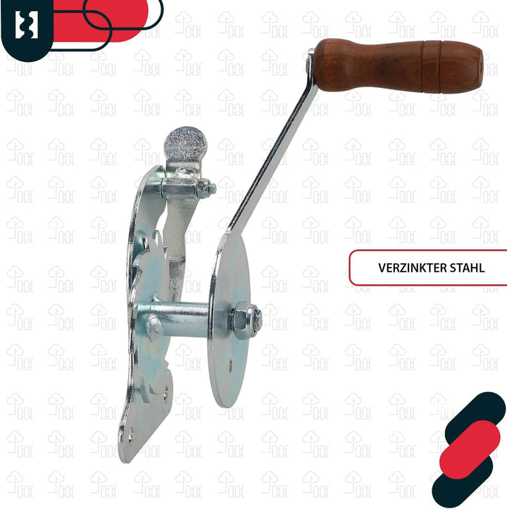 KOTARBAU® Grillrostwinde zum Einstellen der Grillrosthöhe Stahl Verzinkt mit Holzgriff Grillkurbel K