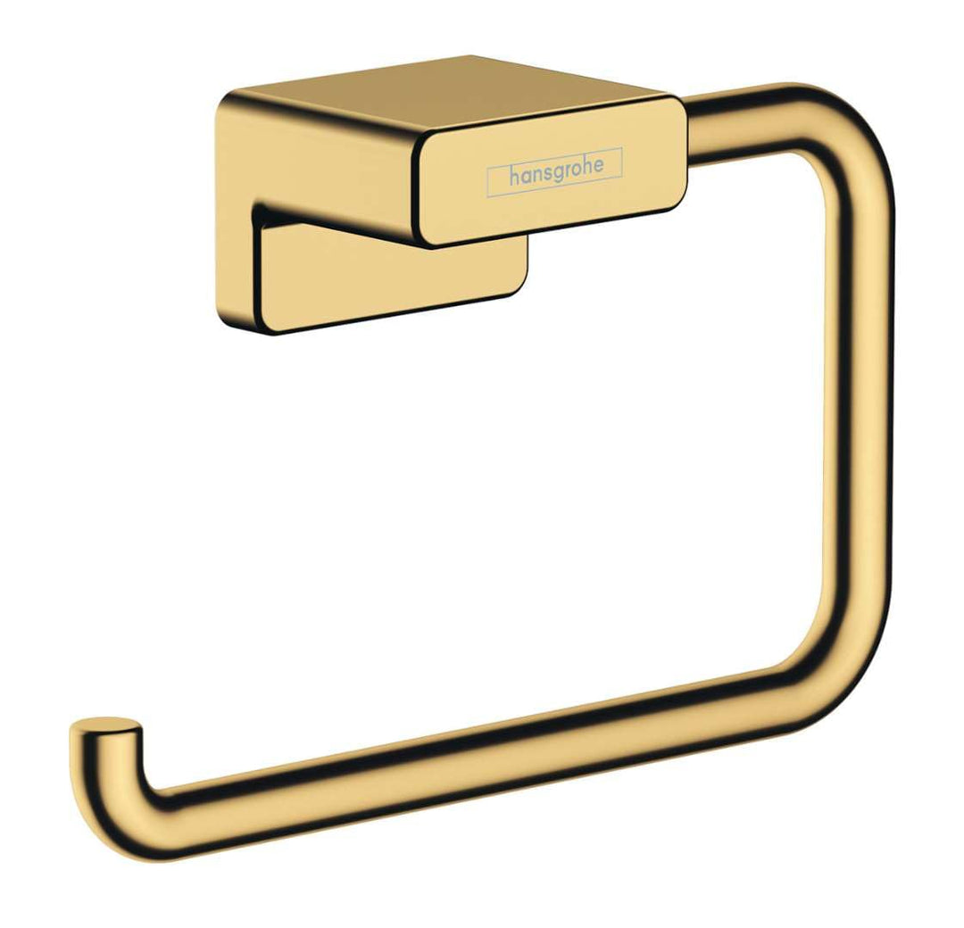 hansgrohe Toilettenpapierhalter AddStoris, Klopapierhalter ohne Deckel, Polished Gold Optic 1 Rolle